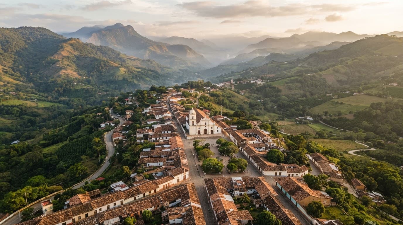 Vista panorámica aérea de Trinidad, Santa Bárbara